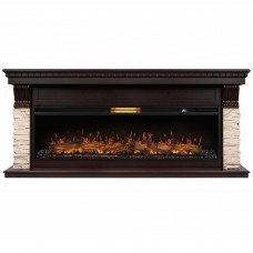Каминокомплект: Очаг Royal Thermo Aurora RTFP/P-AR60LS, портал Michigan 60, камень мол., шп. тем.дуб