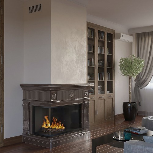 Камин Бристоль с топкой с Г-образным стеклом производитель Ceramica