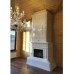 Каминная топка Астов в обрамлении изразцами Тюльпан производитель Ceramica