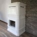 Пристенный камин в белом цвете с топкой фирмы Tarnavya. производитель Ceramica
