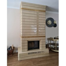 Современный камин в облицовке Брикс с топкой Romotop HEAT 3G L 66.50.01.