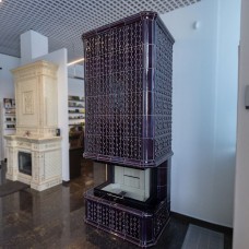 Современный камин в облицовке коллекции Луна и топкой Spartherm Linear 4S Arte.