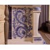 Открытая топка в облицовке расписными изразцами под гжель производитель Ceramica
