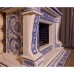 Открытая топка в облицовке расписными изразцами под гжель производитель Ceramica