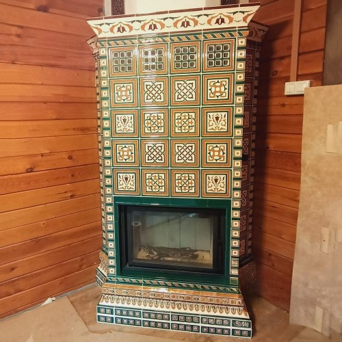 Угловая печь-камин Византия с топкой LISEO. Палитра: Лесная. 3290 производитель Ceramica
