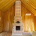 Высокий (6,3м) изразцовый камин с панно и росписью производитель Ceramica