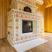 Высокий (6,3м) изразцовый камин с панно и росписью производитель Ceramica