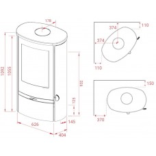Печь-камин Lotus Jubilee 25 with soapstone and wood storage compartment door