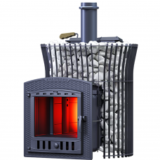 Печь Авангард ЗК 25 (П2) Ураган в сетке Тюльпан