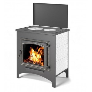 Печь-камин ВЕЗУВИЙ ПК-01 (205) красн.12 кВт (200 м3) Ø 150 мм