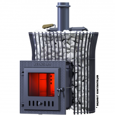 Печь Авангард ЗК 25 (М) Pro Ураган в сетке Тюльпан