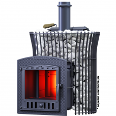 Печь Авангард ЗК 35 (П2) Pro Ураган в сетке Тюльпан