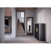 Печь-камин Invicta Daglan 9 Pellet Stove Серая с разводом тепла
