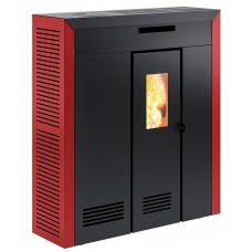 Печь-камин Invicta Daglan 9 Pellet Stove Красная с разводом тепла